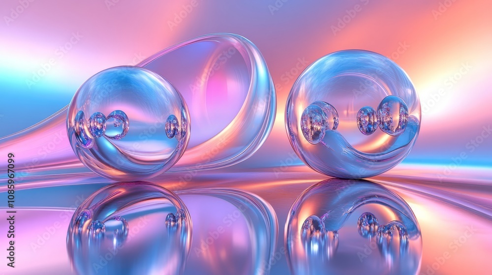 3d rendered backdrop with holographic color and shapes 3d rendered backdrop with holographic color and shapes