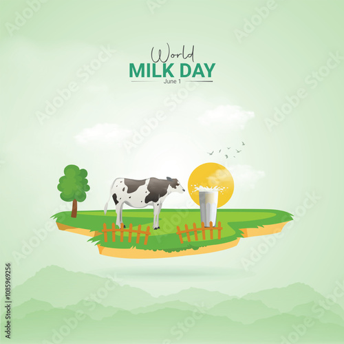 World Milk Day, Milk Day Creative Ads Design For Social media post, National Milk Day
