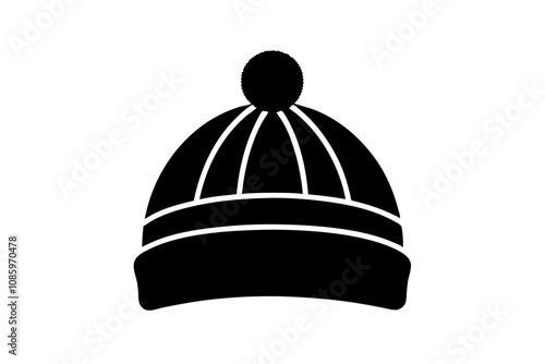 Winter Hat Beanie Silhouette Icon for Winter Illustration Design photo