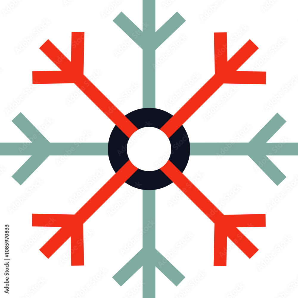 Christmas Snowflake Simple Abstract Shape Holiday Folk Geometric Ornament Christmas Snowflake Simple Abstract Shape Holiday Folk Geometric Ornament
