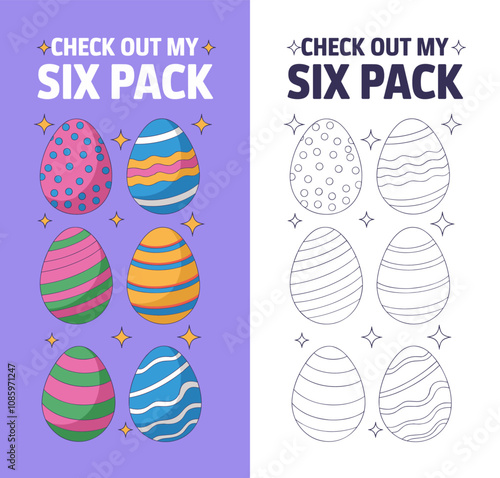 Six Pack easter eggs t-shirt  vector design