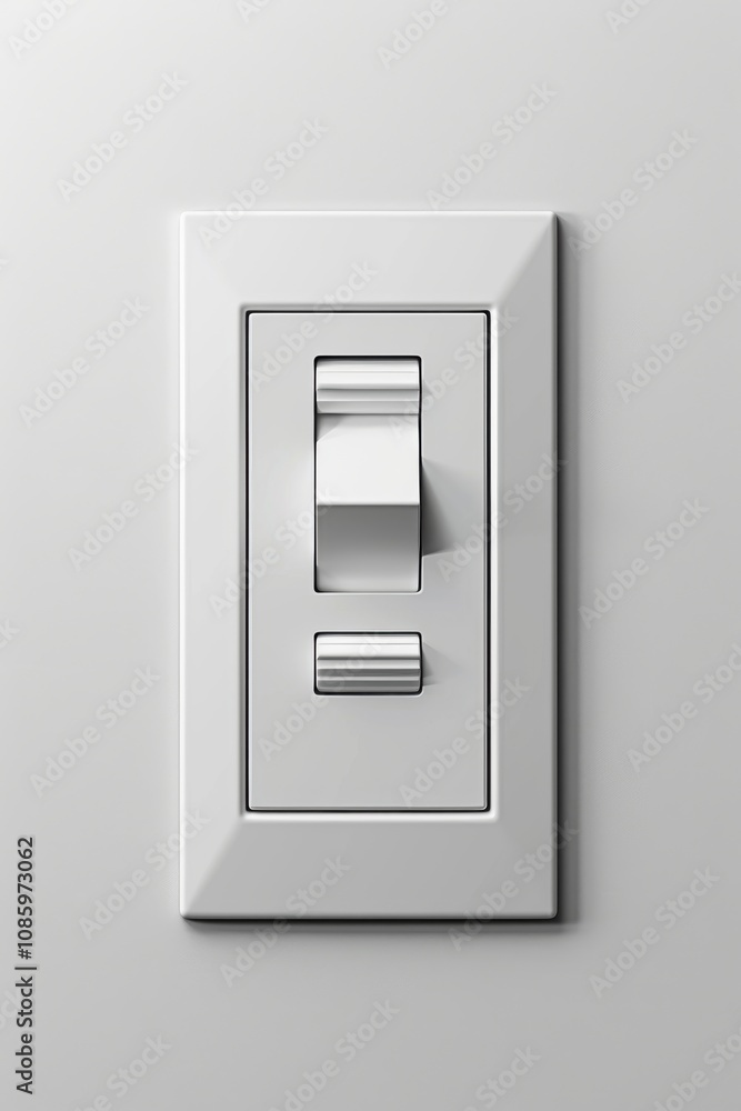 Home lighting control switch modern interior minimalist design close-up view Home lighting control switch modern interior minimalist design close-up view