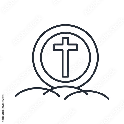 christianity icon. vector.Editable stroke.linear style sign for use web design,logo.Symbol illustration.