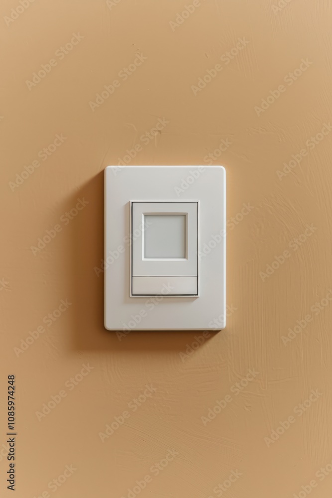 Isolated text box with switch minimalist design indoor setting conceptual art