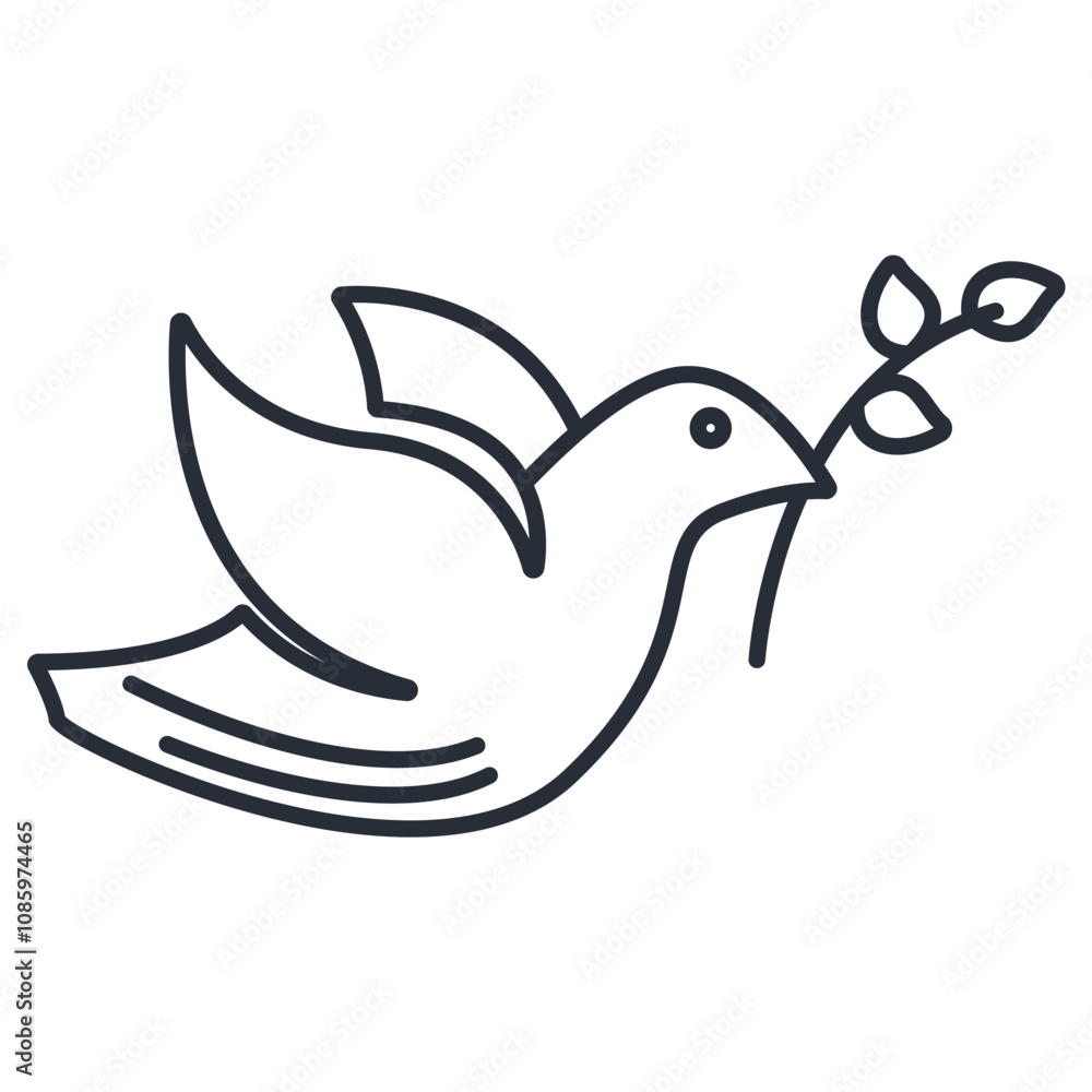 dove icon. vector.Editable stroke.linear style sign for use web design,logo.Symbol illustration. dove icon. vector.Editable stroke.linear style sign for use web design,logo.Symbol illustration.