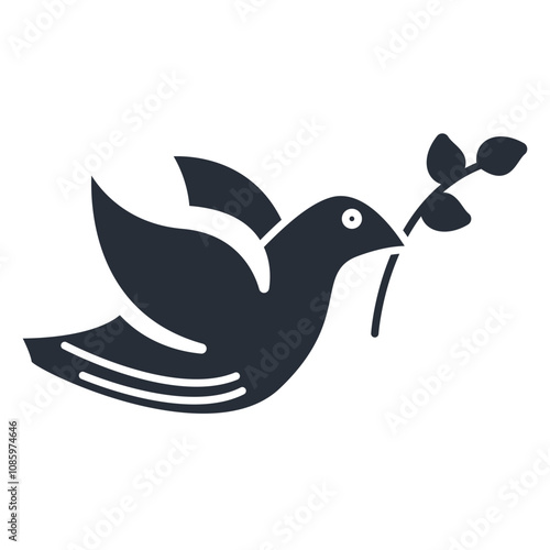 dove icon. vector.Editable stroke.linear style sign for use web design,logo.Symbol illustration.