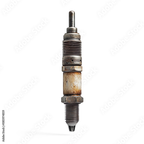 Rusty Spark Plug on a Transparent Background photo