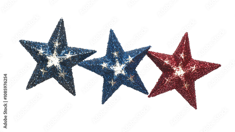 Obraz premium Stars for 4th of July transparent background