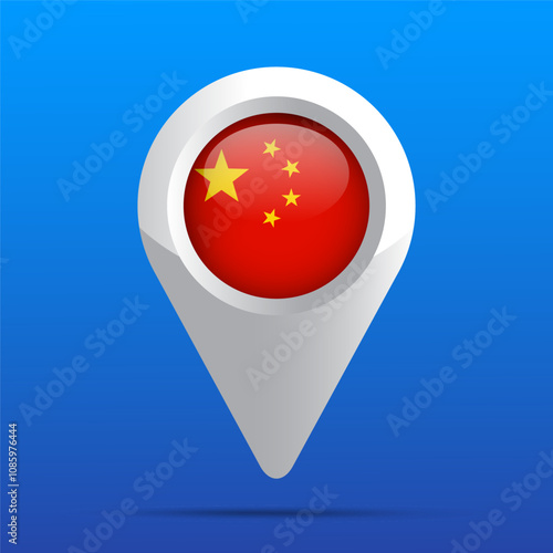 Free Download China Flag Map Icon. Glossy icon. 3D - GFXLoad