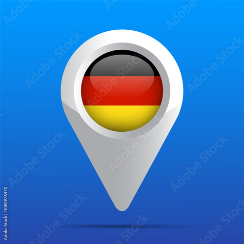 Free Download Germany Flag Map Icon. Glossy icon. 3D - GFXLoad