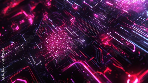 Wallpaper Mural Innovative digital circuit design technology lab graphic creation futuristic environment abstract viewpoint digital art concept Torontodigital.ca