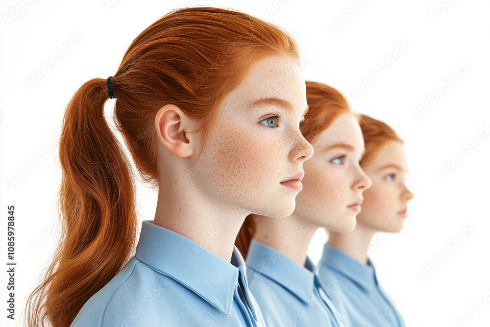 Group of young redhead girls models Group of young redhead girls models