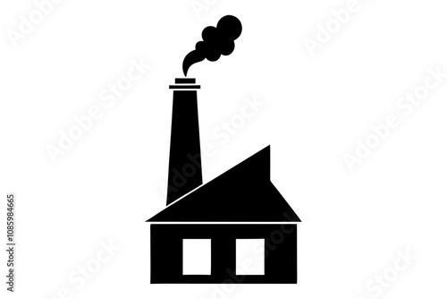 Chimney with Smoke Icon Silhouette Winter Illustration Design for Seasonal Vibes