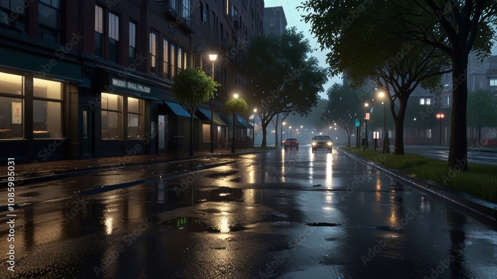 heavy downpour of rain, with water droplets suspended in mid-air, illuminated by the soft glow of streetlights or neon signs, set against a dark, misty cityscape, lush forest heavy downpour of rain, with water droplets suspended in mid-air, illuminated by the soft glow of streetlights or neon signs, set against a dark, misty cityscape, lush forest