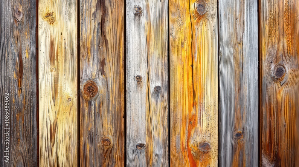Fototapeta premium Light texture of wooden boards, showcasing natural wood surface patterns.