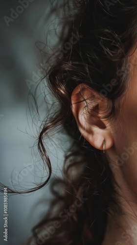 woman's ear close up.