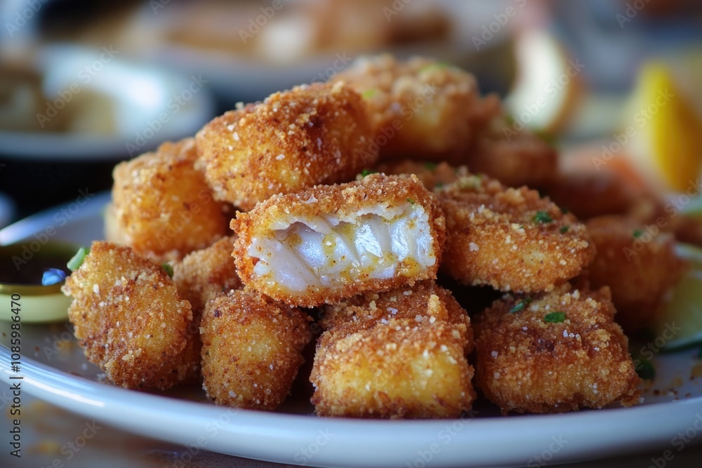 A plate filled with crispy fried foods A plate filled with crispy fried foods