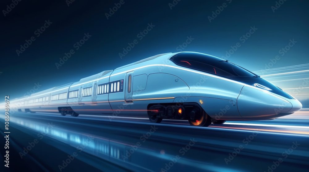 a high-speed train in motion a high-speed train in motion