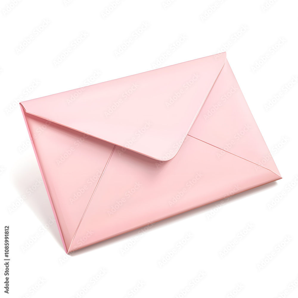 light pink envelope on a white background light pink envelope on a white background