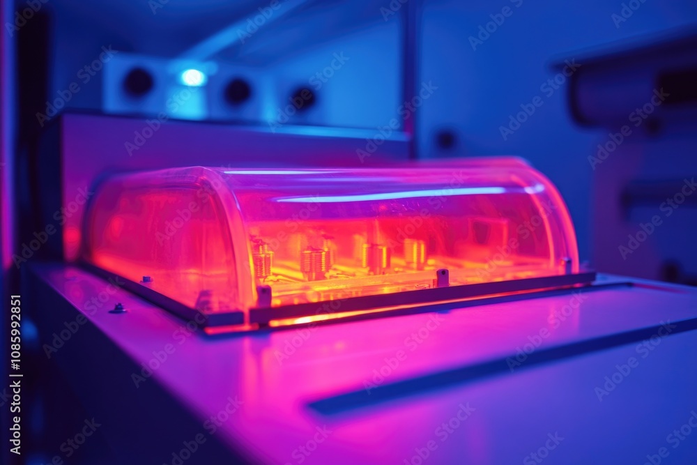 A close-up shot of a red light in a room, great for capturing attention or adding drama to your scene A close-up shot of a red light in a room, great for capturing attention or adding drama to your scene