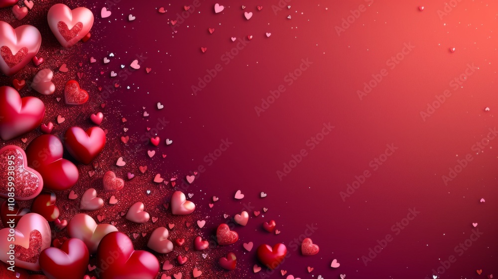Obraz premium Vibrant Hearts Theme for Valentine's Day Sales Promotion