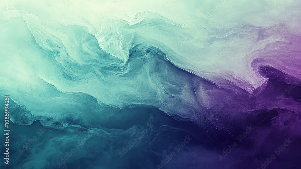 Abstract flowing waves in soft green and purple hues. Abstract flowing waves in soft green and purple hues.