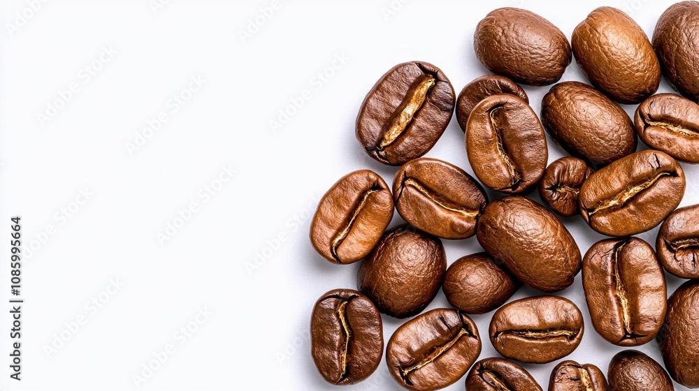A photostock of multiple whole coffee beans scattered in a circular pattern on isolated on transparent PNG background, High Quality. A photostock of multiple whole coffee beans scattered in a circular pattern on isolated on transparent PNG background, High Quality.