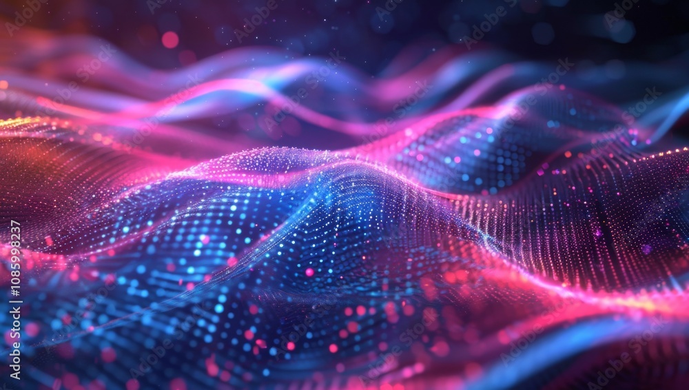 Dreamy Gradient Background with Wavy Abstract Design in Blue and Pink Dreamy Gradient Background with Wavy Abstract Design in Blue and Pink