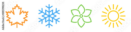 Four season logo, winter, spring, autumn, summer.