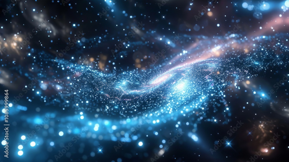 Fototapeta premium Majestic Space Galaxy with Glowing Nebula