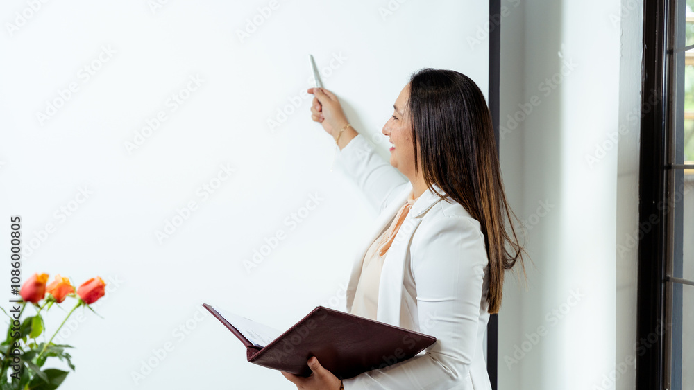Professional Woman Presenting at Business Meeting with Confidence Professional Woman Presenting at Business Meeting with Confidence