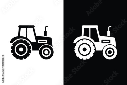 Farmer tractor icon isolated vector icon illustration on white background.