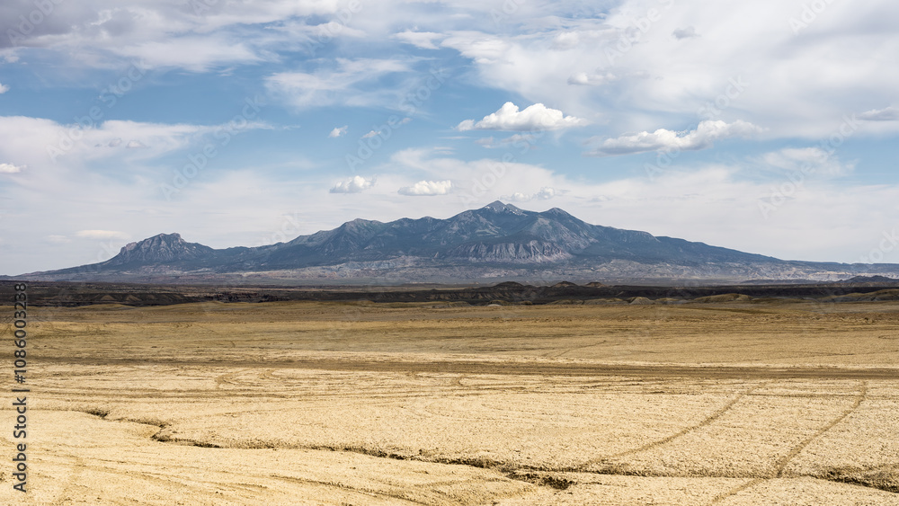Scenic desert landscape with mountain view in Utah, USA Scenic desert landscape with mountain view in Utah, USA