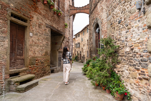 Exploring the charming medieval streets of Anghiari in Tuscany photo