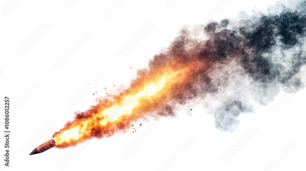 Rocket with flame transparent background Rocket with flame transparent background