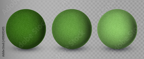 Green globe of grass. Textured grass ball. Abstract green sphere. Vector EPS 10