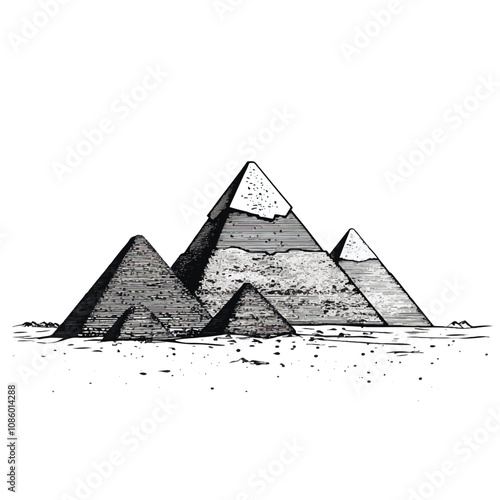Pyramids of Giza in Cairo illustration