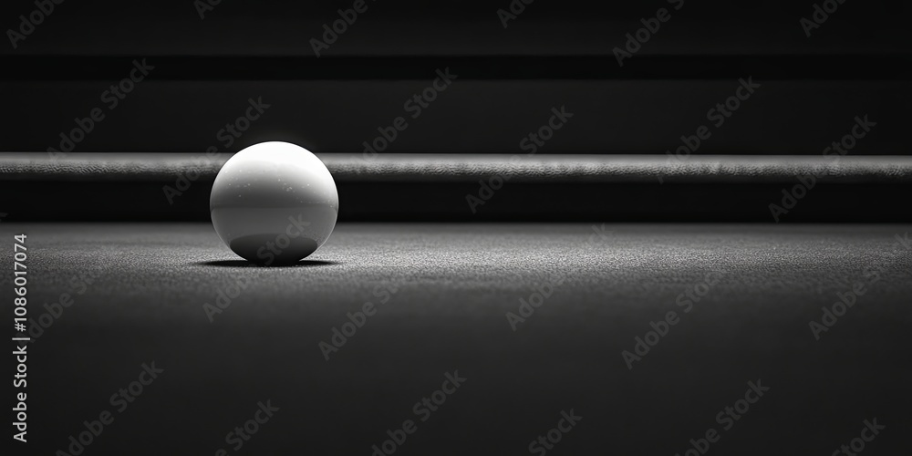 Single White Ball on a Pool Table Single White Ball on a Pool Table