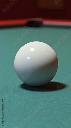 Wallpaper Mural White Pool Ball on Green Felt Table Torontodigital.ca
