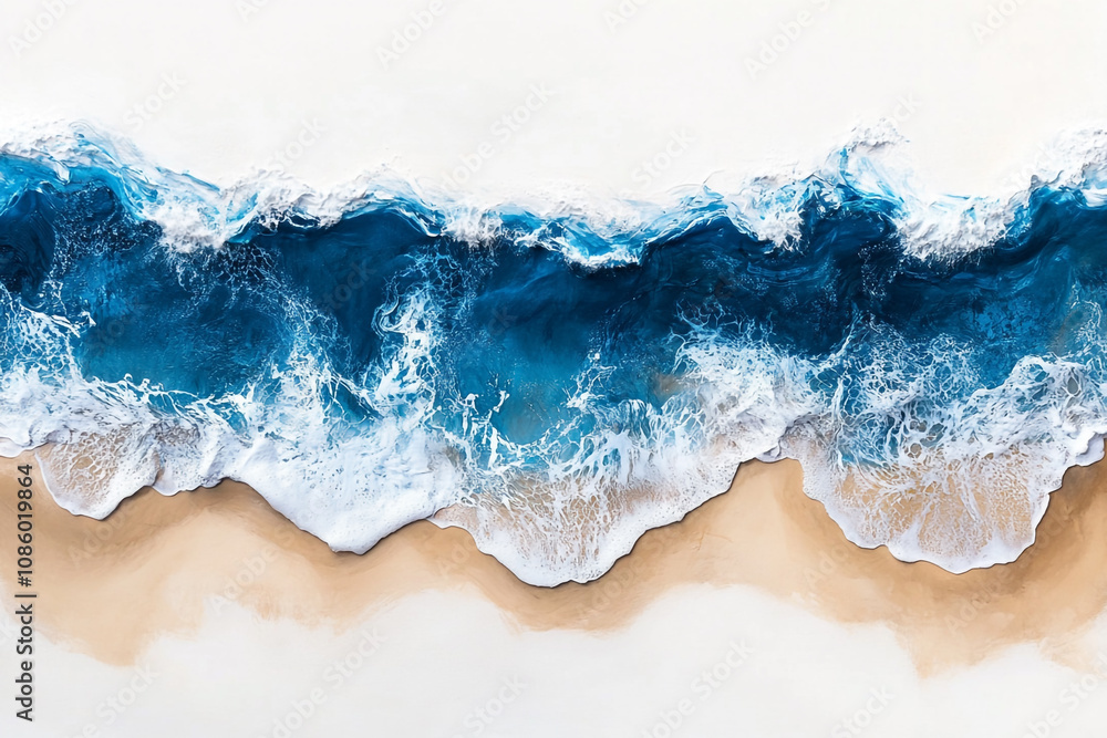Abstract Ocean Waves Crashing on Sandy Beach Abstract Ocean Waves Crashing on Sandy Beach