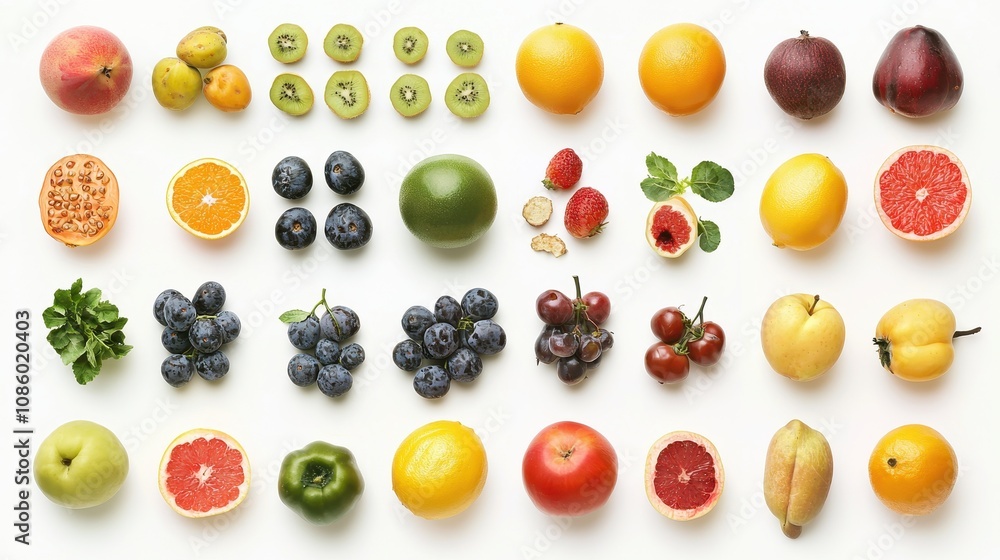 Different fruits and vegetables Different fruits and vegetables