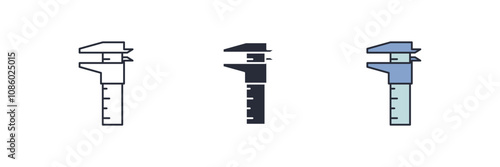 Calipers icon. Calipers Symbol sign for mobile concept and web design. Vector icon, Logo illustration, Vector graphics