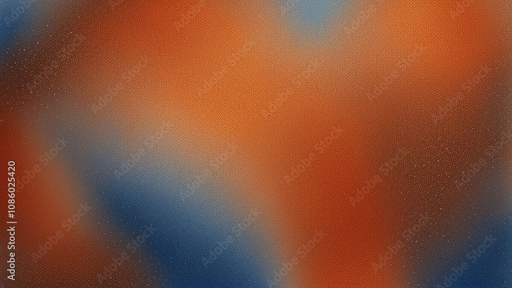 Textured gradient background of electric blue and burnt orange with soft transitions into a silvery metallic shimmer Textured gradient background of electric blue and burnt orange with soft transitions into a silvery metallic shimmer