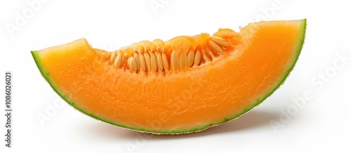 Fresh Cantaloupe Melon Isolated On White Background photo