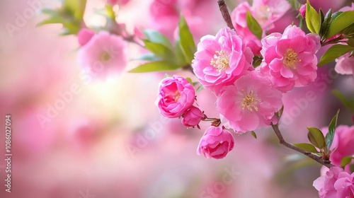 Beautiful pink flowers background