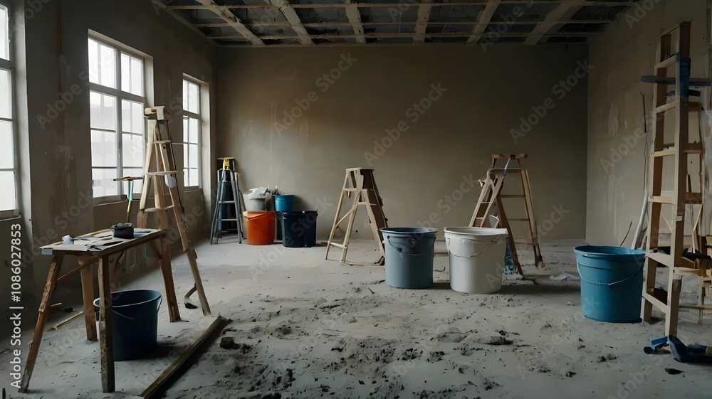 The process of renewal: a space that will soon gain new life and comfort. The process of renewal: a space that will soon gain new life and comfort.