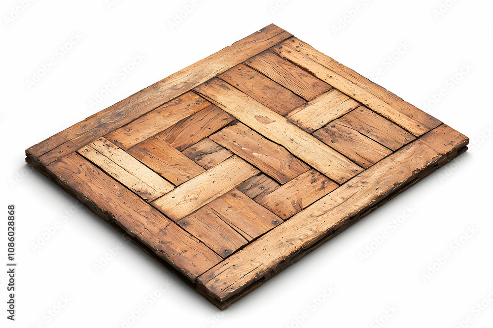Rustic Wooden Floor Panel with Intricate Pattern, Ideal for Interior Design, Home Decor, or Architectural Backgrounds Featuring Natural Textures and Warm Tones Rustic Wooden Floor Panel with Intricate Pattern, Ideal for Interior Design, Home Decor, or Architectural Backgrounds Featuring Natural Textures and Warm Tones