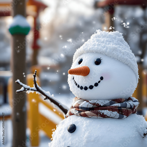 snowman on the snow