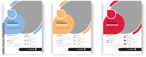 Bussiness corporate flyer design template 