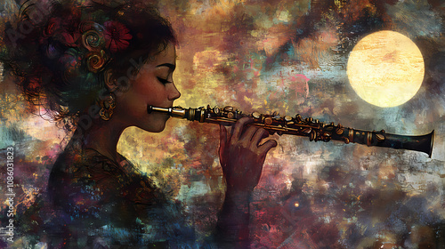 Oboe reverie! indulge in the reverie of this soulful oboe artwork. Reverie. Illustration